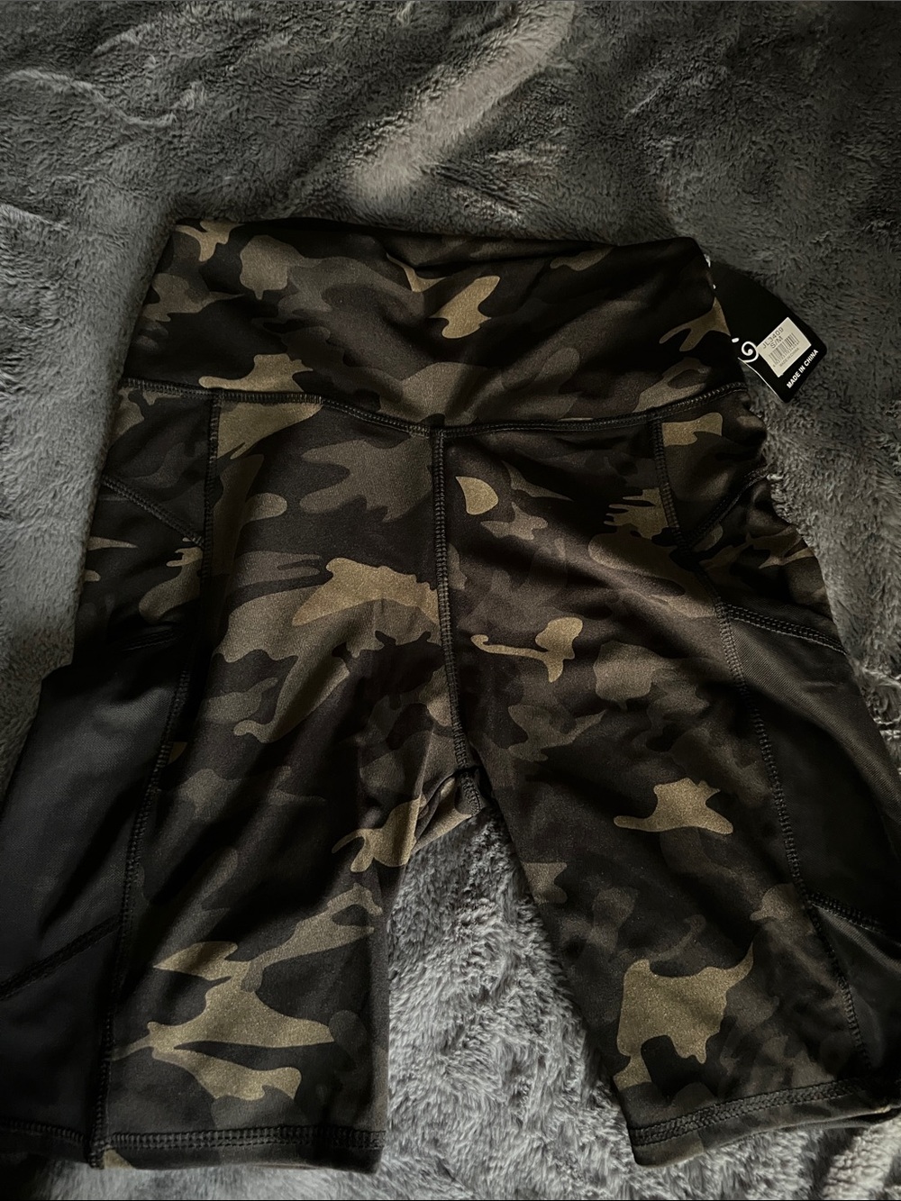 Camo High-Waist Workout Shorts